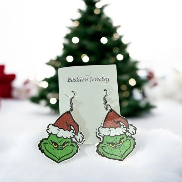 Source Unknown Festive Grinch Earrings - Picture 1 of 2